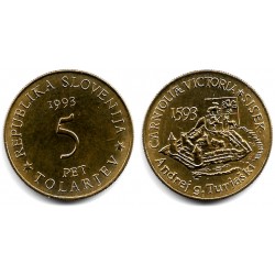 (9) Eslovenia. 1993. 5 Tolarjev (SC)