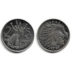 (46) Etiopía. EE1969(1977). 25 Cents (SC)