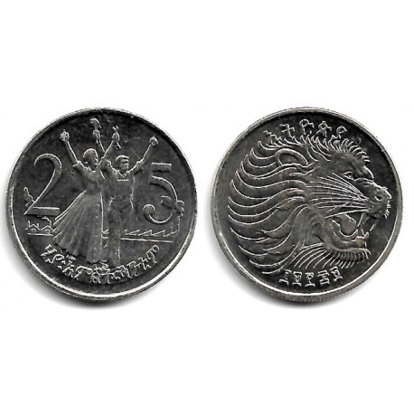(46) Etiopía. EE1969(1977). 25 Cents (SC)