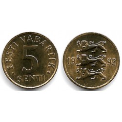 (21) Estonia. 1992. 5 Senti (SC)