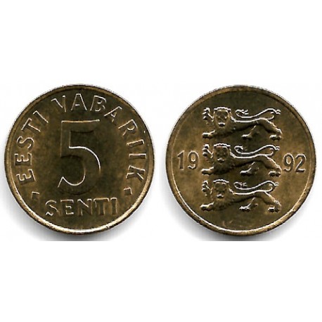 (21) Estonia. 1992. 5 Senti (SC)