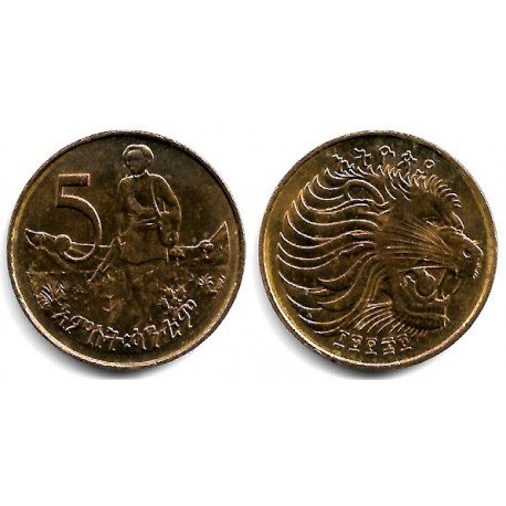 (44) Etiopía. EE1969(1977). 5 Cents (EBC+)