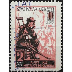 Viñeta. Generalitat de Cataluña. Ayuda a los Mutilados de Guerra. 2 Pesetas (Usado)