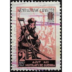 Viñeta. Generalitat de Cataluña. Ayuda a los Mutilados de Guerra. 2 Pesetas (Usado)