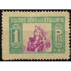 Viñeta. Socorro Rojo de Cataluña. 1 Peseta (Usado)