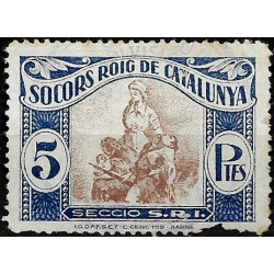 Viñeta. Socorro Rojo de Cataluña. 5 Pesetas (Usado)
