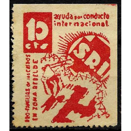 Viñeta. Socorro Rojo Internacional. Pro Mutilados de los Caidos en Zona Rebelde. 10 Céntimos (Nuevo, con señal de fijasellos)