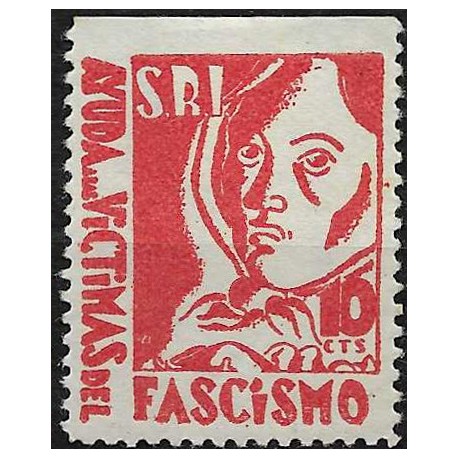 Viñeta. Socorro Rojo Internacional. Ayuda Victimas del Fascismo. 10 Céntimos (Nuevo, con señal de fijasellos)