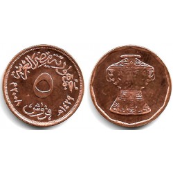 (941a) Egipto. 2008. 5 Piastres (EBC) Mancha