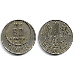 (274) República Tunecina. 1950. 20 Francs (MBC)
