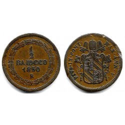 (1355) Ciudad del Vaticano. 1850R. ½ Baiocco (MBC-)