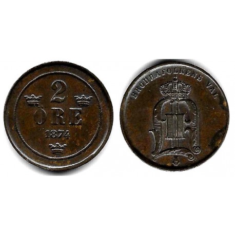 (735) Suecia. 1874. 2 Ore (EBC)