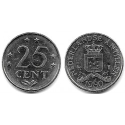 (11) Antillas Neerlandesas. 1980. 25 Cents (EBC+)