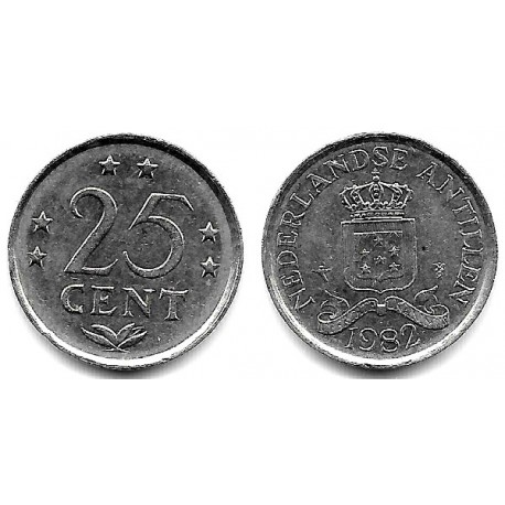(11) Antillas Neerlandesas. 1982. 25 Cents (EBC)