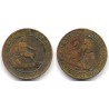 Gobierno Provisional. 1870. 2 Céntimos (BC) Ceca de Barcelona OM, Reverso Girado 40º