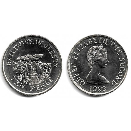 (57.2) Jersey. 1992. 10 Pence (SC)