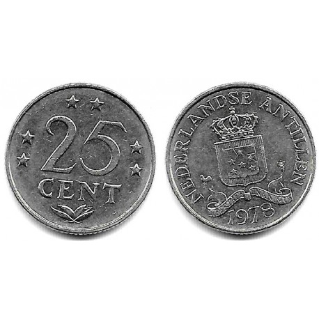 (11) Antillas Neerlandesas. 1975. 25 Cents (EBC)