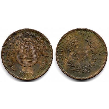 (3) Paraguay. 1870. 2 Centesimos (BC)