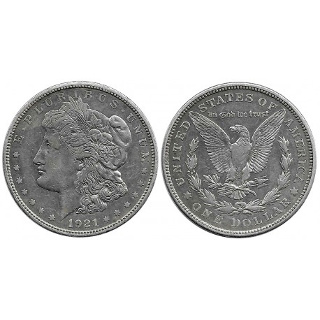 (110) Estados Unidos de América. 1921(D). 1 Dollar (EBC) (Plata)