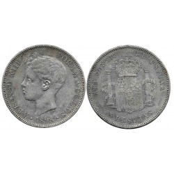 Alfonso XIII. 1898*(18-98). 5 Pesetas (BC/BC+) (Plata) Ceca de Madrid SG-V