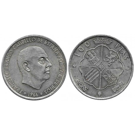 Estado Español. 1966*(19-68). 100 Pesetas (MBC) (Plata)