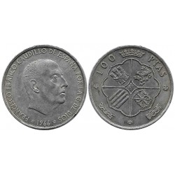 Estado Español. 1966*(19-66). 100 Pesetas (MBC) (Plata)