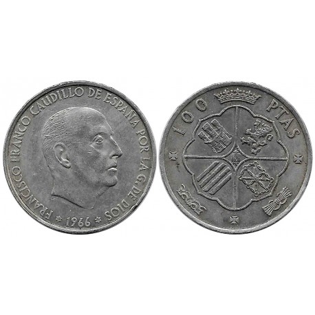 Estado Español. 1966*(19-66). 100 Pesetas (MBC) (Plata)