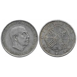 Estado Español. 1966*(19-67). 100 Pesetas (MBC) (Plata)