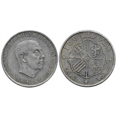 Estado Español. 1966*(19-67). 100 Pesetas (MBC) (Plata)