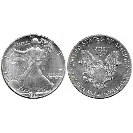(273) Estados Unidos de América. 1987. 1 Dollar (SC) (Plata) 31,10 gr. de .999 Milésimas
