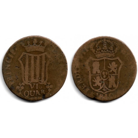 Fernando VII. 1810. 6 Cuartos (RC/RC-) Ceca de Cataluña