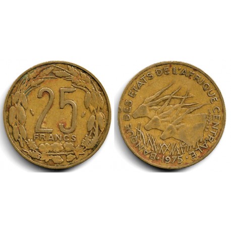 (10) Estados África Central. 1975. 25 Francs (MBC-)