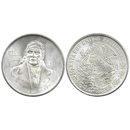 (483.2) Estados Unidos Mexicanos. 1978. 100 Pesos (EBC+) (Plata)