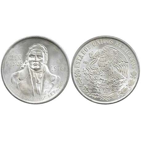 (483.2) Estados Unidos Mexicanos. 1978. 100 Pesos (EBC+) (Plata)
