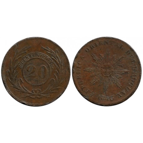 (2.2) Uruguay. 1843. 20 Centesimos (BC)