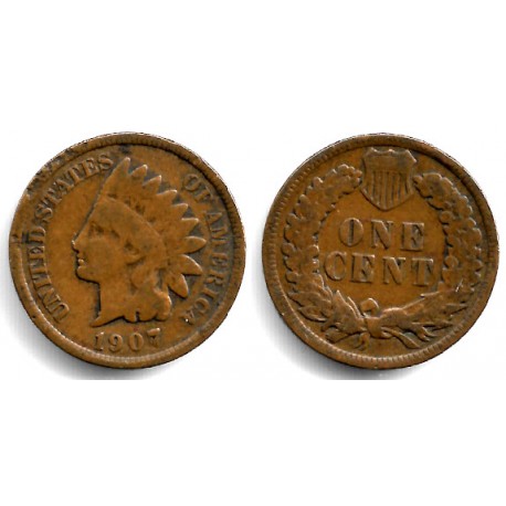 (90a) Estados Unidos de América. 1907. 1 Cent (MBC)