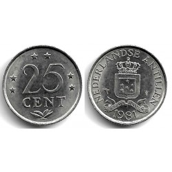 (11) Antillas Neerlandesas. 1981. 25 Cents (EBC+)