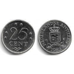 (11) Antillas Neerlandesas. 1983. 25 Cents (SC)