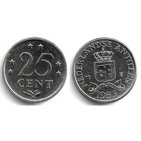 (11) Antillas Neerlandesas. 1983. 25 Cents (SC)