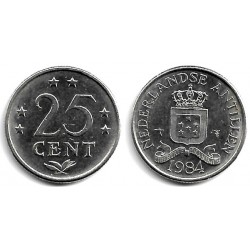 (11) Antillas Neerlandesas. 1984. 25 Cents (MBC)