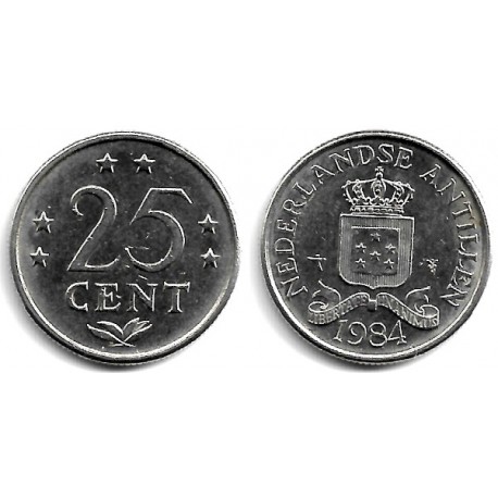 (11) Antillas Neerlandesas. 1984. 25 Cents (MBC)