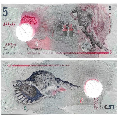 (A26) Maldivas. 2017. 5 Rufiyaa (SC)