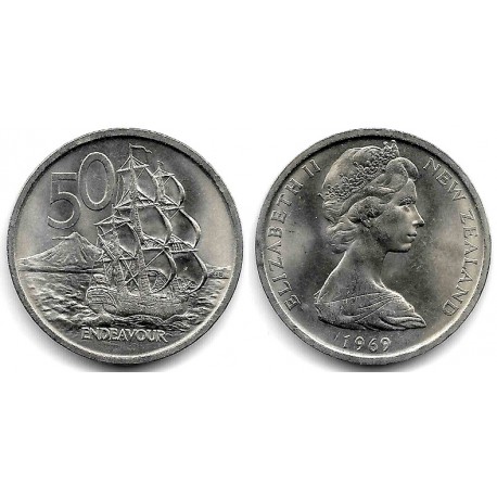 (37.1) Nueva Zelanda. 1969. 50 Cents (SC)