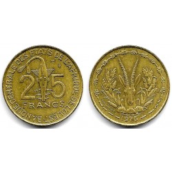 (5) Estados África Oeste. 1976. 25 Francs (MBC)