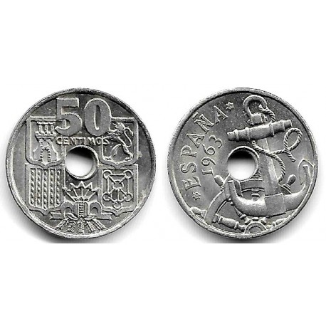 Estado Español. 1963*(19-65). 50 Céntimos (SC-)