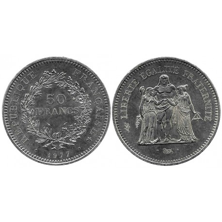 (941.1) Francia. 1977. 50 Francs (SC-) (Plata)