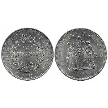 (941.1) Francia. 1978. 50 Francs (SC-) (Plata)