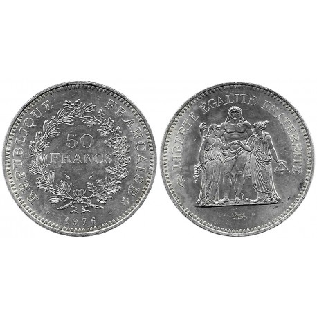 (941.1) Francia. 1976. 50 Francs (SC-) (Plata)