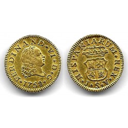 Fernando VI. 1758. ½ Escudo (EBC) (Oro) Ceca de Sevilla JV