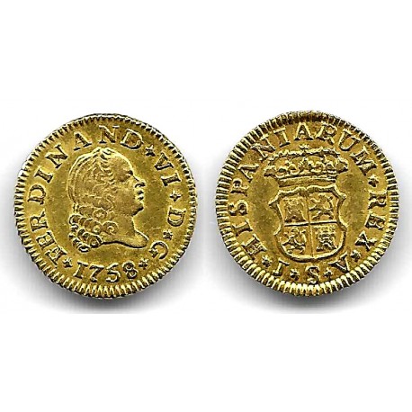 Fernando VI. 1758. ½ Escudo (EBC) (Oro) Ceca de Sevilla JV